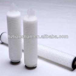 0.10 micron Polyethersulfone membrane PES pleated filter cartridge for fine chemical / pharmaceutical / electronic industry