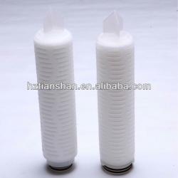 1.0 micron Hydrophilic Polytetrafluoroethylene PTFE pleated membrane filter cartridge with absolute filtration efficiency
