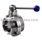 Mirror Polished Valve Sanitary threaded butterfly valve-