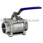 Sanitary three-piece female threaded ball valve