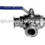 Sanitary three piece quick install ball valve