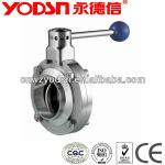 sanitary butterfly valve with blue handle