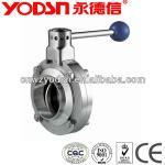 sanitary butterfly valve with blue handle