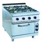 Hotel Kitchen Equipment Gas Range with Electric Oven-