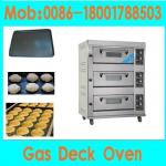 industrial 3 layers gas deck oven for bread /cake/bakery equipment for sale(3 Decks 6 Trays,manufacturer low price)