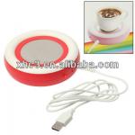USB Electronic Coffee Cup Warmer Plate Beverage Warm-keeper for Office Home (Red)-