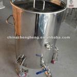 Stainless steel movable tank with ball valve,handle,casters-
