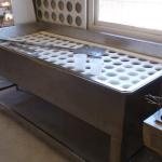 Filling molds tables for cheese artisan production