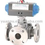 On-Off 3-Way Flanged Ball Valve-Double Acting-