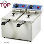 Stainless steel electric fryer with 8+8 L double tanks-
