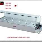 2013 year New electric bain marie with curved glass cover-