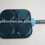 Perfect quick 4 four holes cups / circles / rounds carbon steel fluffy pancake maker pan as seen on TV