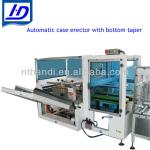 Automatic case erector with bottom taper