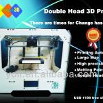 free shipping digital printing double heads open source replicator+1kg abs filament print format225*145*150mm printer 3d color-