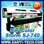 Best Eco Solvent Printer DX7,SinoColor Storm SJ-740 (3.2m/1.8m 1440dpi ) with Epson DX7 Heads for Indoor&amp;Outdoor