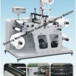 Slitter machine with rotary die-cutting station-