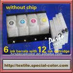 CISS bulk ink system 6 ink barrels with 12 ink cartridge for Roland Mimaki Mutoh