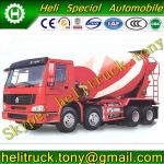 HOWO 8X4 diesel red flatheaded Concrete Mixer Truck (Emission: Euro 2, Euro 3, Euro 4; Volume: 14 cbm, 16 cbm)