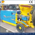 Shotcrete spray machine with continuous and steady spraying flow
