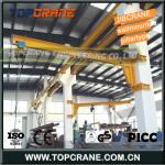 Wall slewing jib crane for construction materials handling-