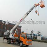 10 ton mini truck hoist, 5 section boom, 26m lifting height, famous truck chassis-