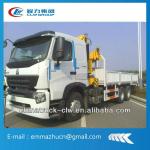 Famous brand howo A7 boom crane truck 6.3tons for hot sales