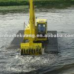 HK150SD floating amphibious excavator with telescopic undercarriage
