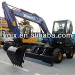 Unique design of car body Optional air conditioner Max digging depth 4065mm Transformers small wheel excavator (WYL85)