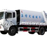 garbage compactor truck with roll arm