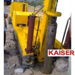 Bottom driven pile driver for narrow and indoor project