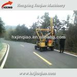 Galvanised highway guardrail pile driver