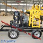 2013 hot sale portable 4-wheel trailer DT-200YF (200m in depth of multi-purpose) water well drilling rigs