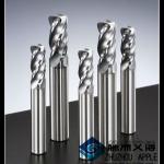 2-flute flattened end mills with straight shank, long neck and short cutting edge