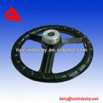 3 ribs cast iron handwheel with rubber coated