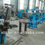 Flat bar chamfering and straightening and cut to length line