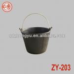 Heavy duty construction rubber buckets with iron handle