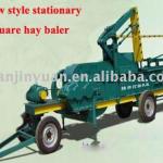 New style stationary square hay baler