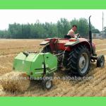 Farm tractor mounted straw round baler