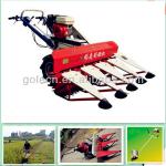 Small rice harvester for walking tractor