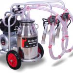 Melasty Double Milking Machine (Mobile) - Stainless Steel Bucket / Silicon Liners / 240cc Milk Claw