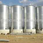 Assembly flat and hopper bottom corrugated silos for cereals