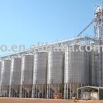 hopper bottom grain silos equipped with elevators,conveyors, catwalk and other necessary facilities