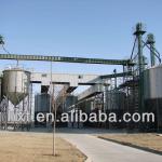 Feed of animal storage steel silos,600 ton tank and bins on farm, grain silo