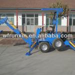 Towable backhoe with diesel engine