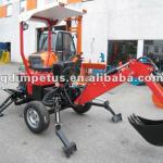 Towable backhoe with 18hp diesel engine