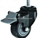 75mm high quality swivel PU caster with Nylon brake lug-