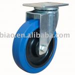 100mm Blue Elastic Rubber Industrial Caster