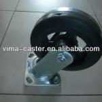 2013 150mm swivel Black rubber Iron heavy duty wheel