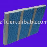Evaporative water absorbing air filter media pads