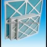 More pleated paper frame air filter with cardboard